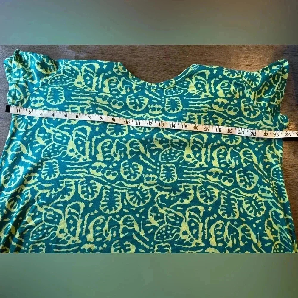 Soft Surroundings Women's 1X Green Palm Leaf Print Dress w/ Pockets - Picture 10 of 10